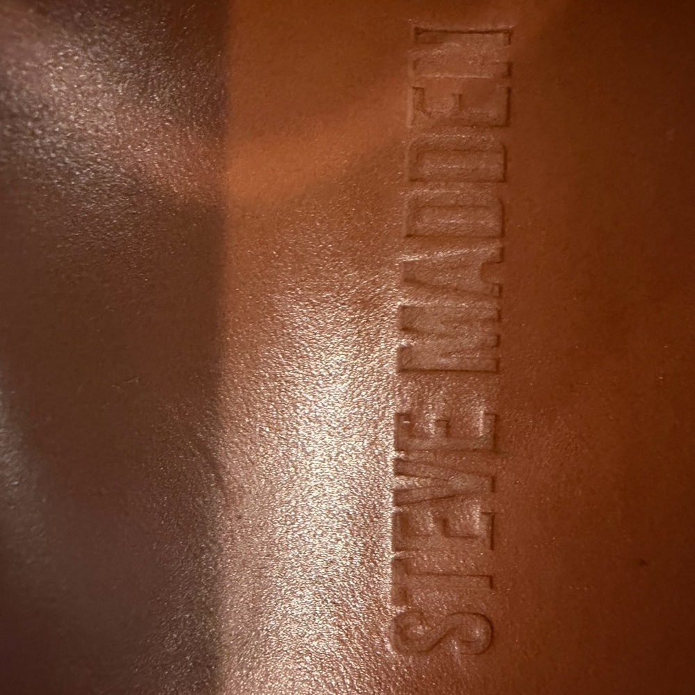 Steve Madden MAYVEN Brown Leather Slide Sandals - Picture 6 of 7